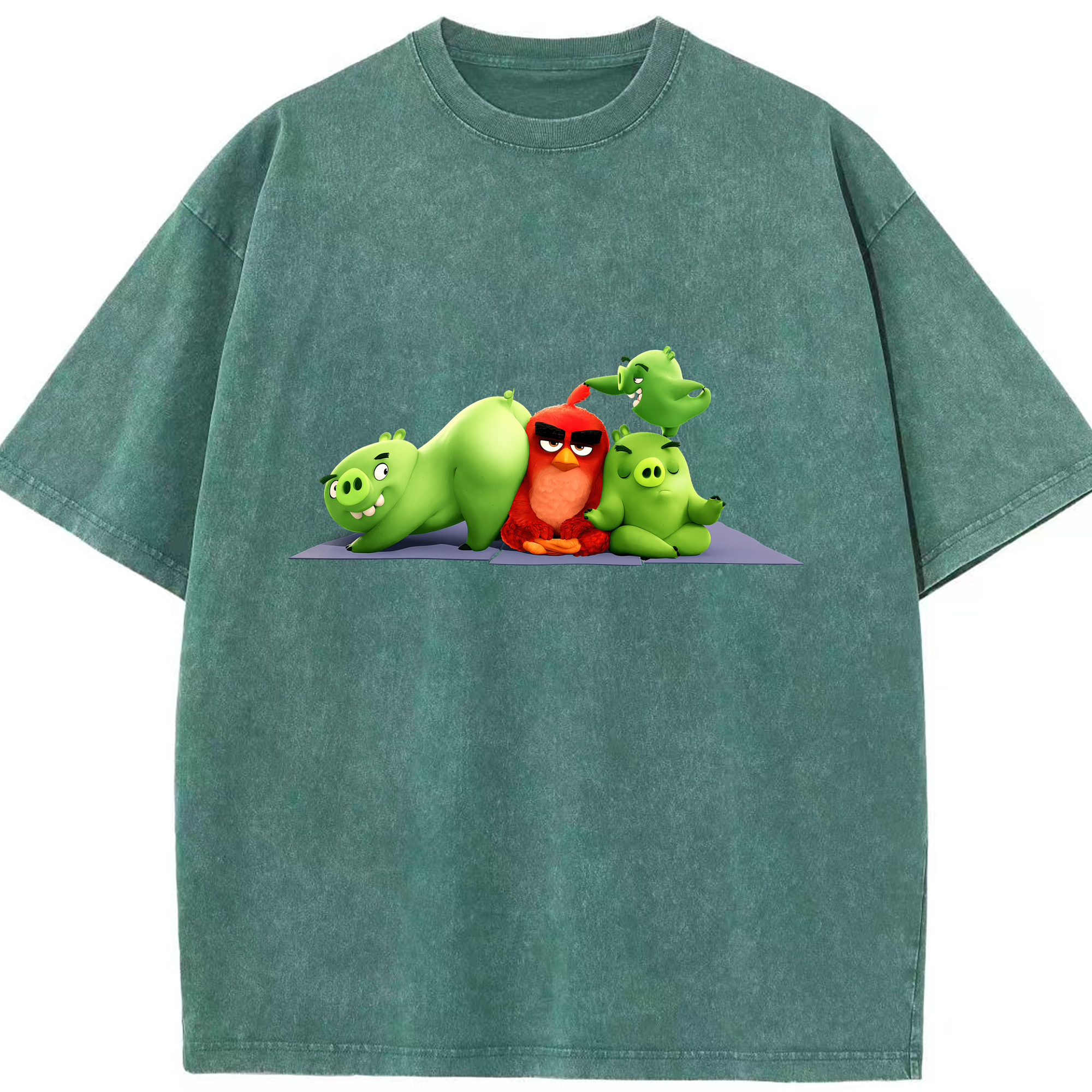 （画像用） Angry Birds アングリーバード 綿100% ヴィンテージ風 半袖Tシャツ（フロントプリント）